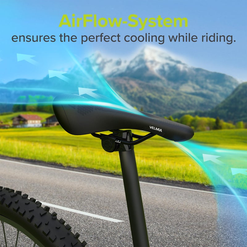 VELMIA Bike Seat Designed in Germany - Made of Comfy Memory Foam | Waterproof and with Smart Zone-Concept for Men & Women, BMX, MTB & Road Bikes - Image 3